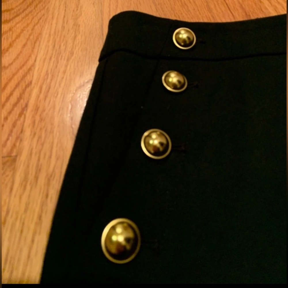 LOFT black skirt with gold buttons size 6P - Picture 3 of 8